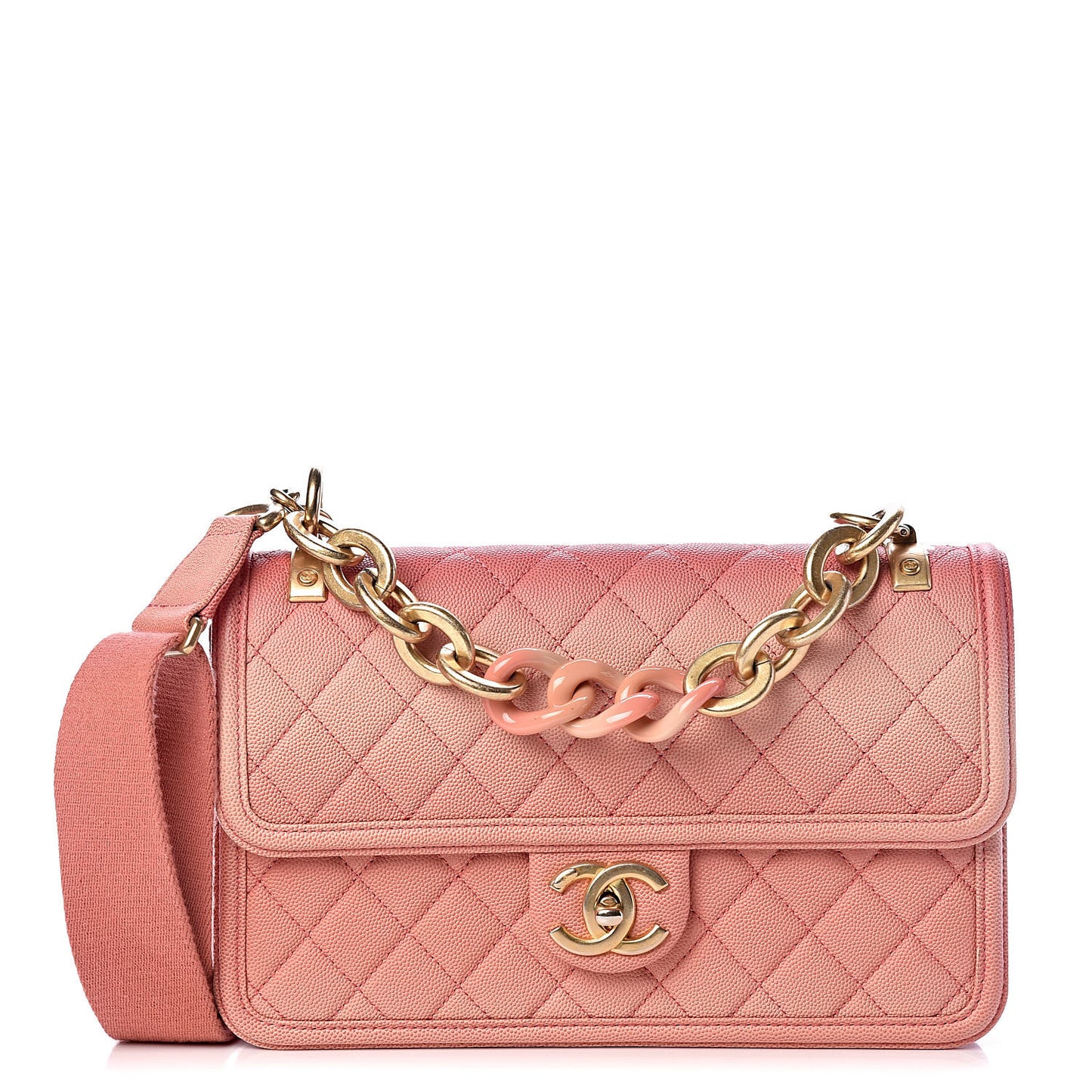 Caviar Quilted Medium Sunset On The Sea Flap Coral