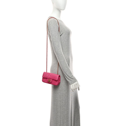 Chanel Lambskin Chevron Quilted Mini Rectangular Flap Pink 2 of 10