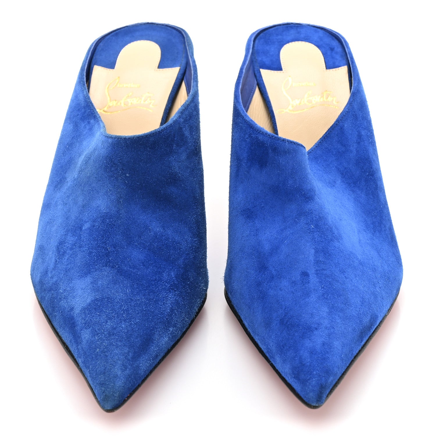Christian Louboutin Veau Velours Quart 80 Mules 37 Cyclades 3 of 9