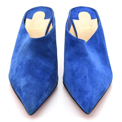 Christian Louboutin Veau Velours Quart 80 Mules 37 Cyclades 3 of 9