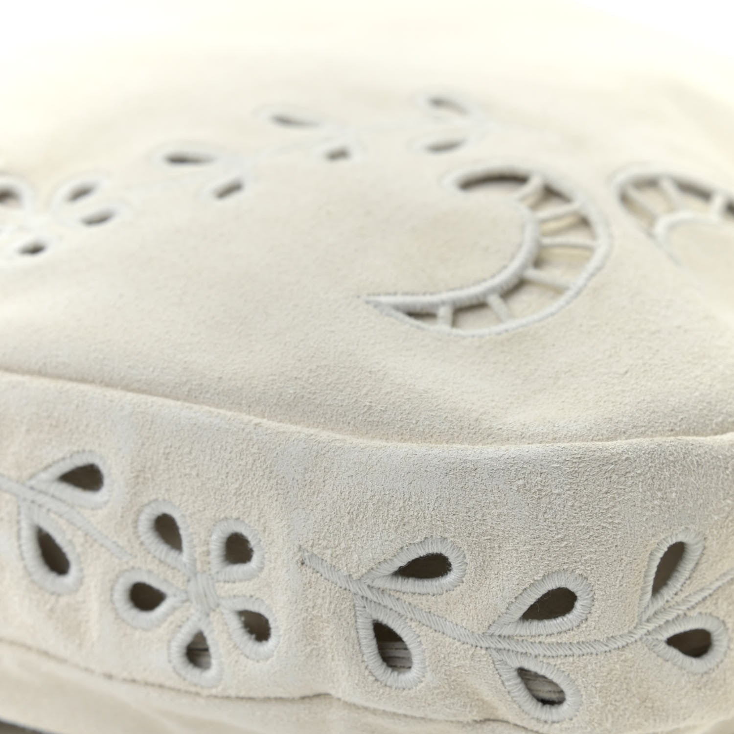 Chanel Suede Embroidered Flap White 9 of 10