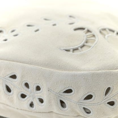 Chanel Suede Embroidered Flap White 9 of 10