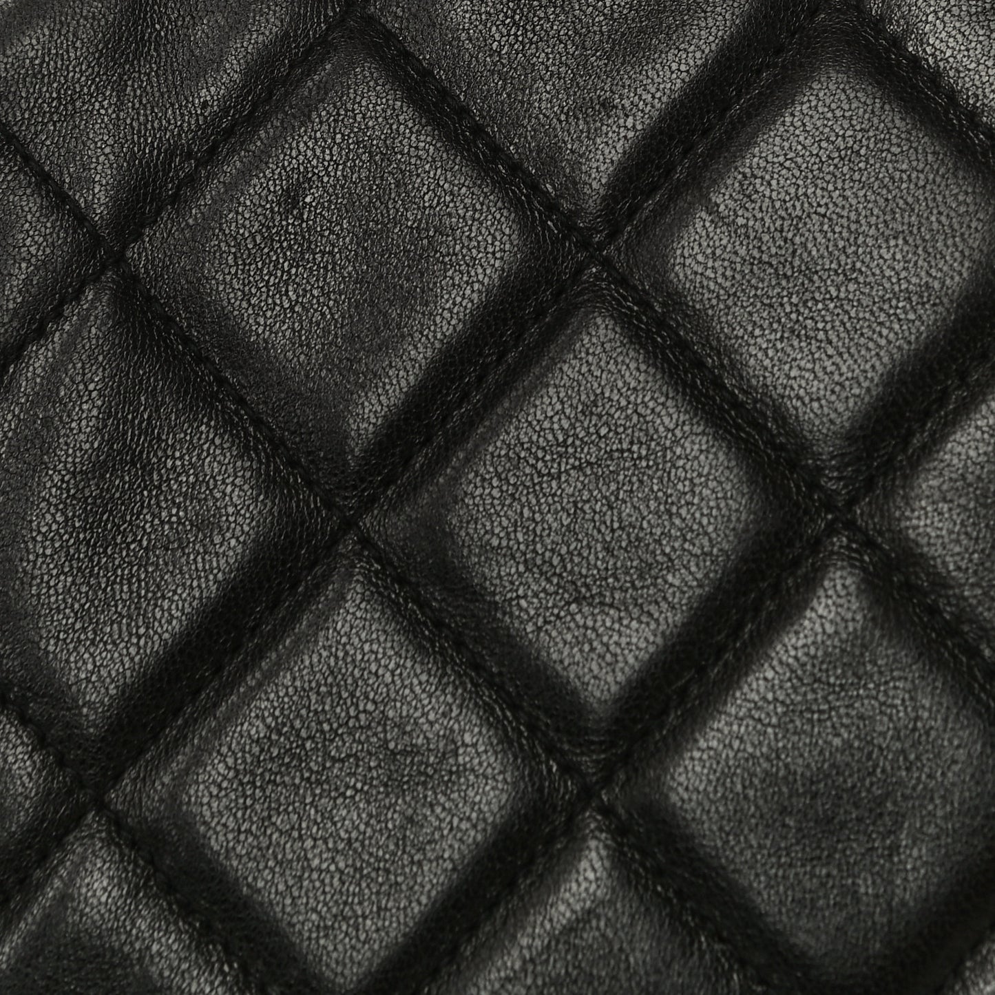 Lambskin Quilted Kisslock Frame Bag Black