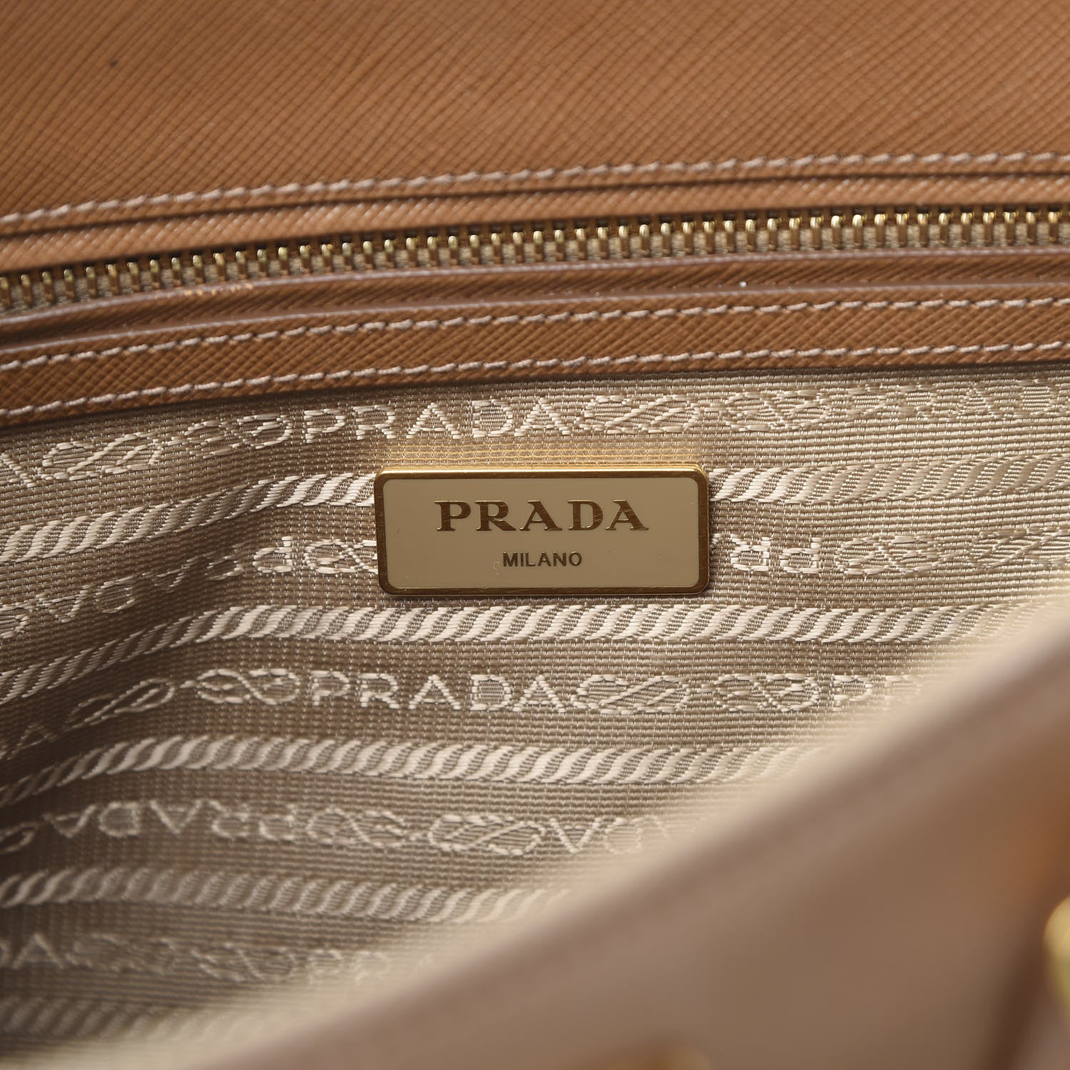 Prada Saffiano Small Galleria Double Zip Tote Caramel 8 of 21
