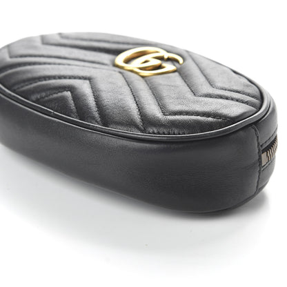 Gucci Calfskin Matelasse GG Marmont Belt Bag 85 34 Black 7 of 10