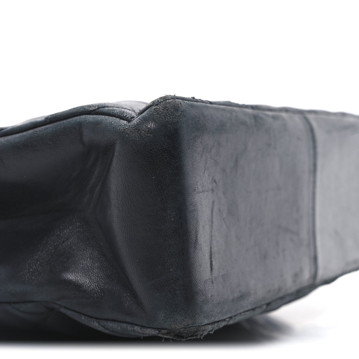 Lambskin Quilted Shopping Tote Black