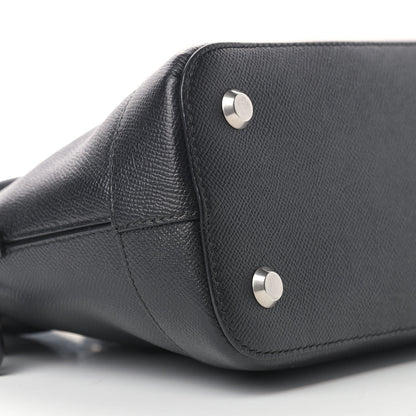 Balenciaga Signature Grained Calfskin Logo S Ville Top Handle Bag Black Grey 8 of 10