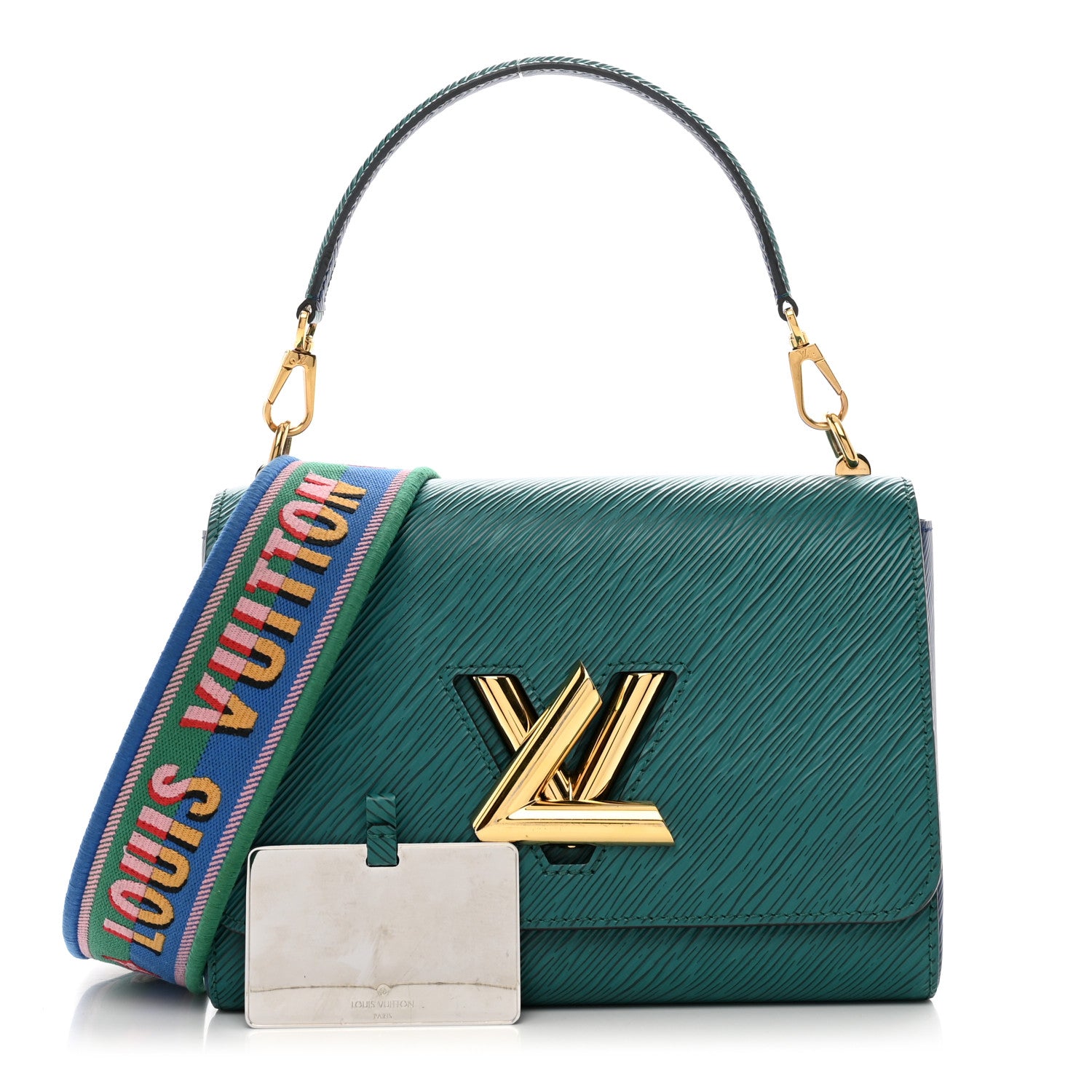Louis Vuitton Epi Twist Shoulder Bag MM Emeraude Indigo 1 of 10
