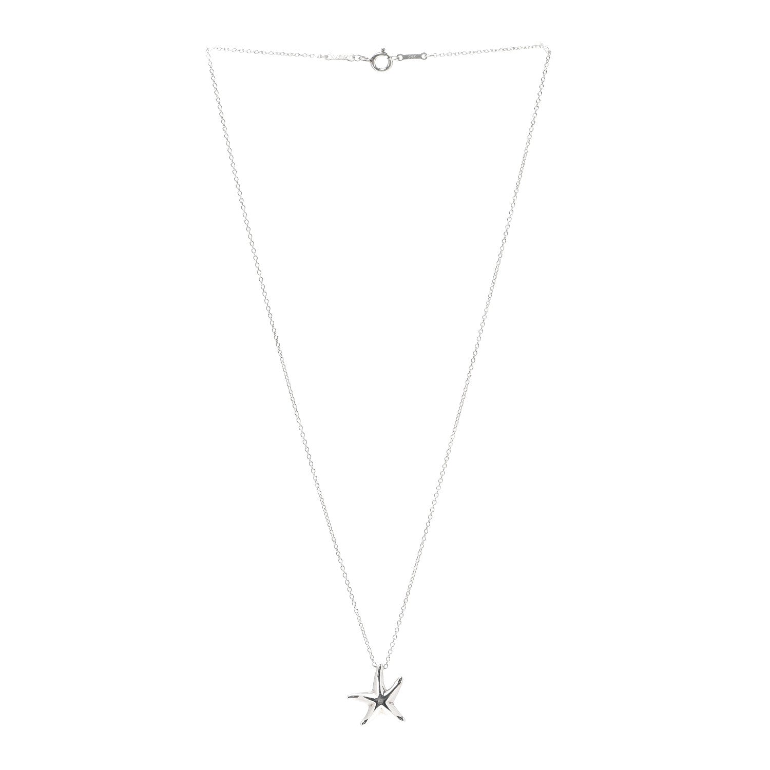 Tiffany Sterling Silver 15mm Elsa Peretti Starfish Pendant Necklace 3 of 7