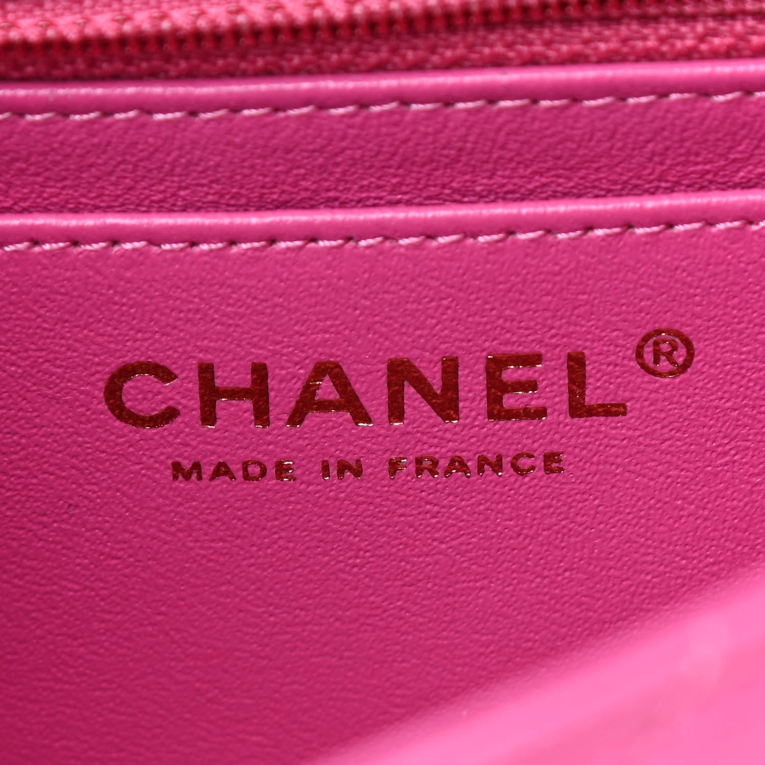 Chanel Lambskin Chevron Quilted Mini Rectangular Flap Dark Pink 5 of 10