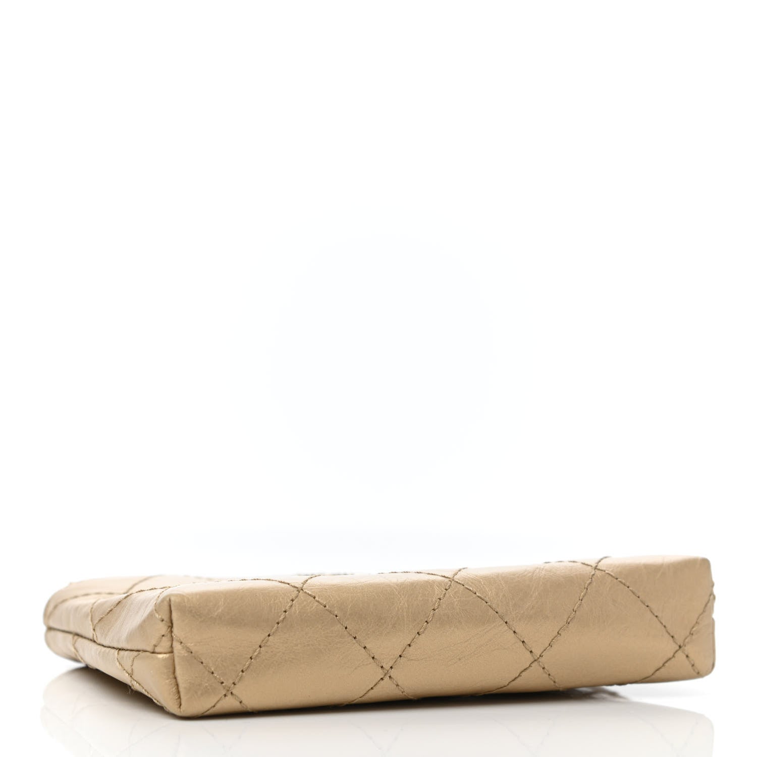 Chanel Metallic Aged Calfskin Quilted Palette Key Holder Case Gold 3 of 4