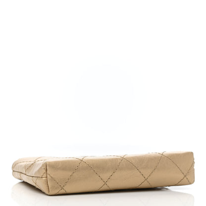 Chanel Metallic Aged Calfskin Quilted Palette Key Holder Case Gold 3 of 4