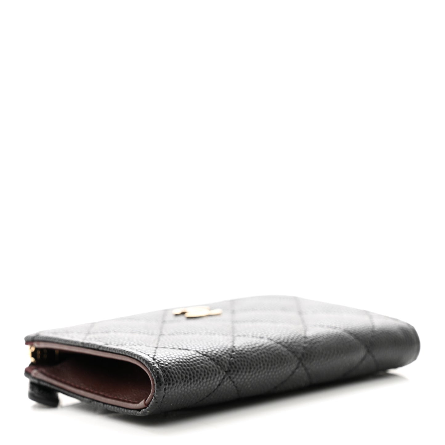 Caviar Quilted Zipped Key Holder Case Black