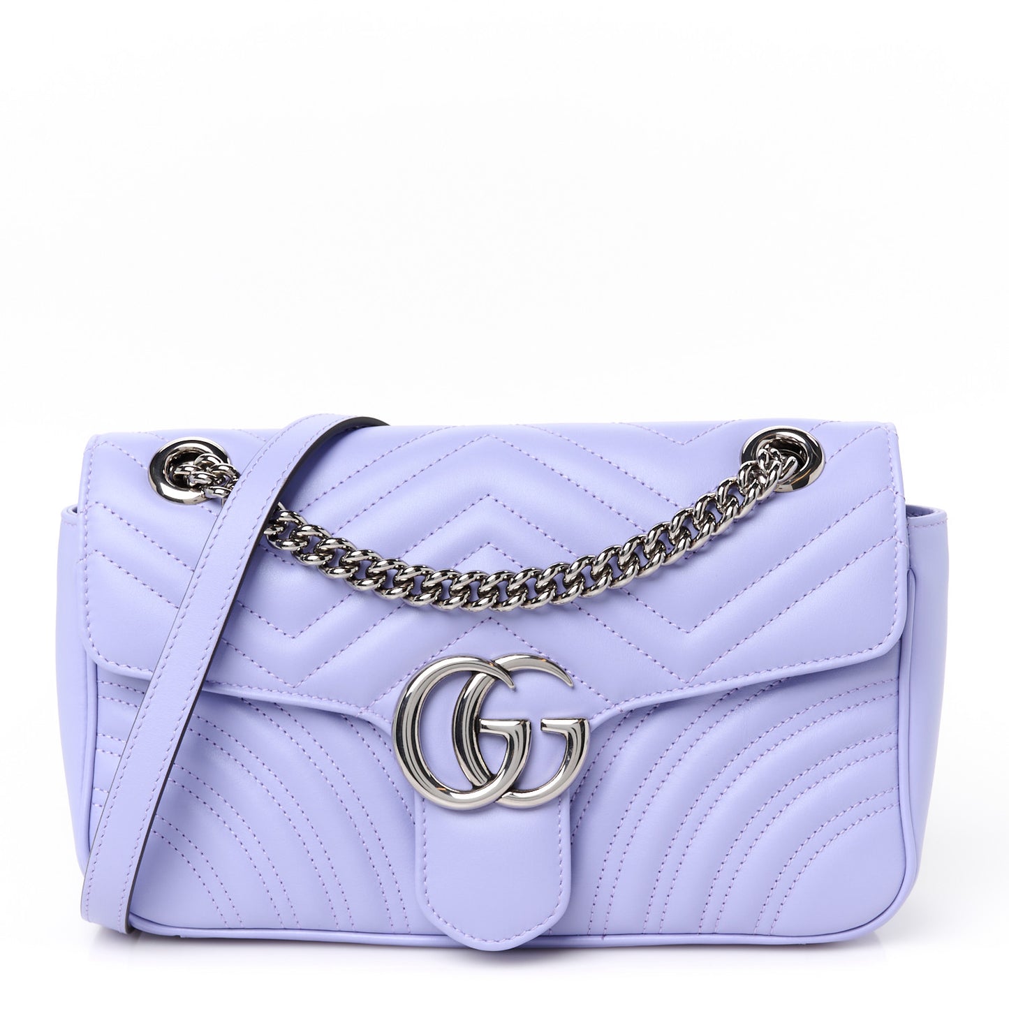 Calfskin Matelasse Small GG Marmont Shoulder Bag Lapis