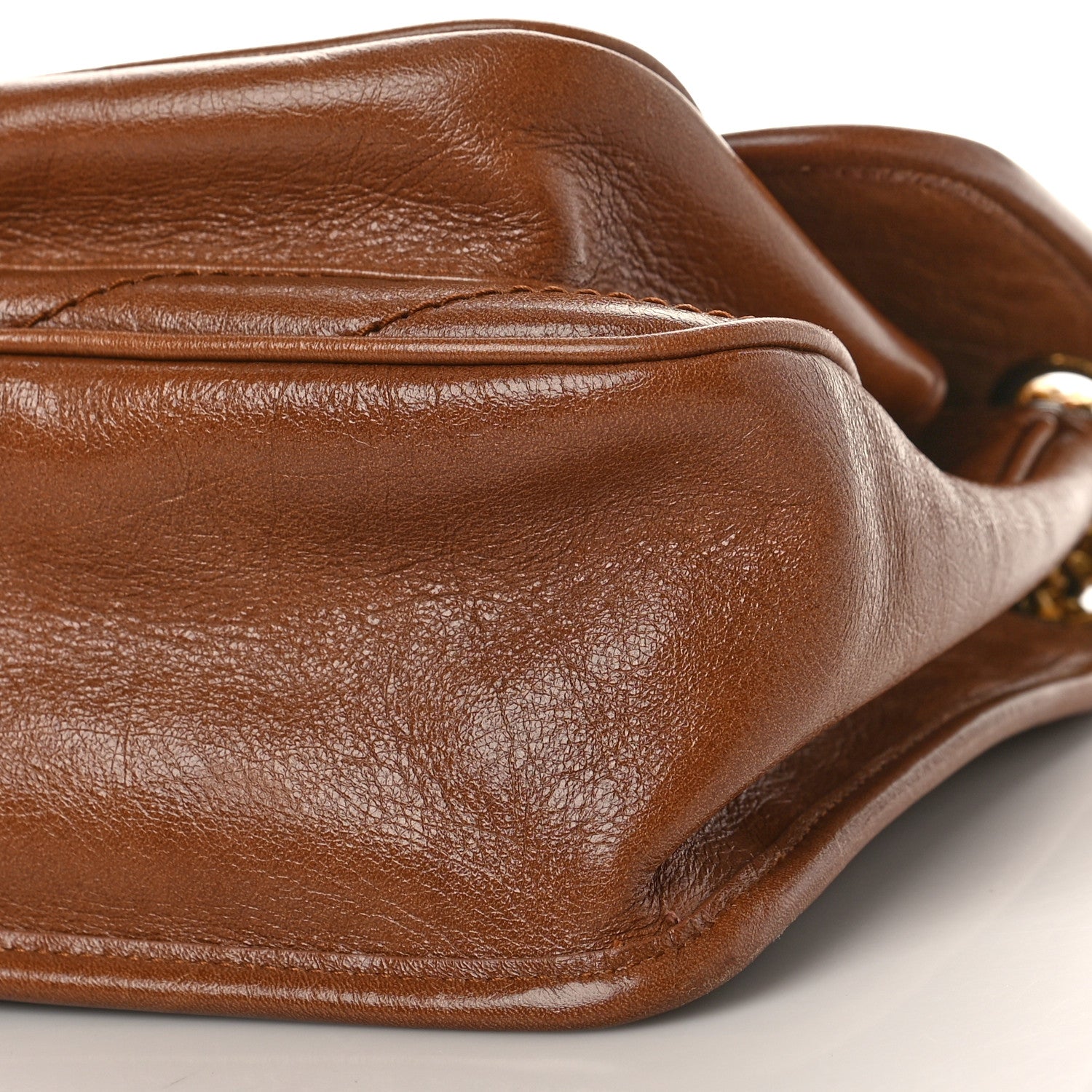 Saint Laurent Crinkled Calfskin Matelasse Monogram Medium Niki Chain Satchel Caramel 9 of 9