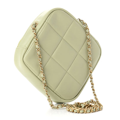 Chanel Lambskin Quilted Diamond Clutch With Chain Light Green 3 of 9