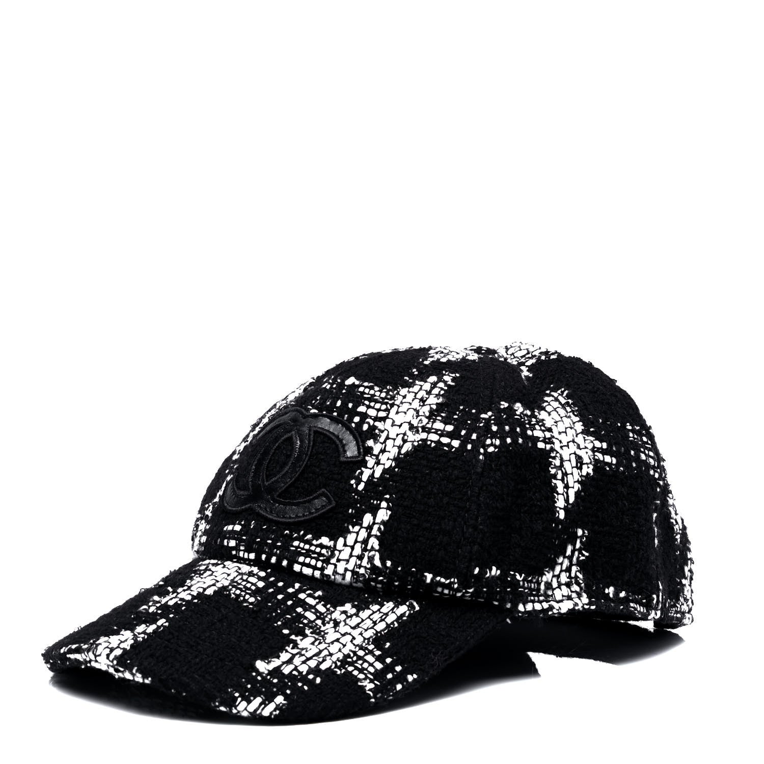 Chanel Tweed Cap Hat M Black White 1 of 6