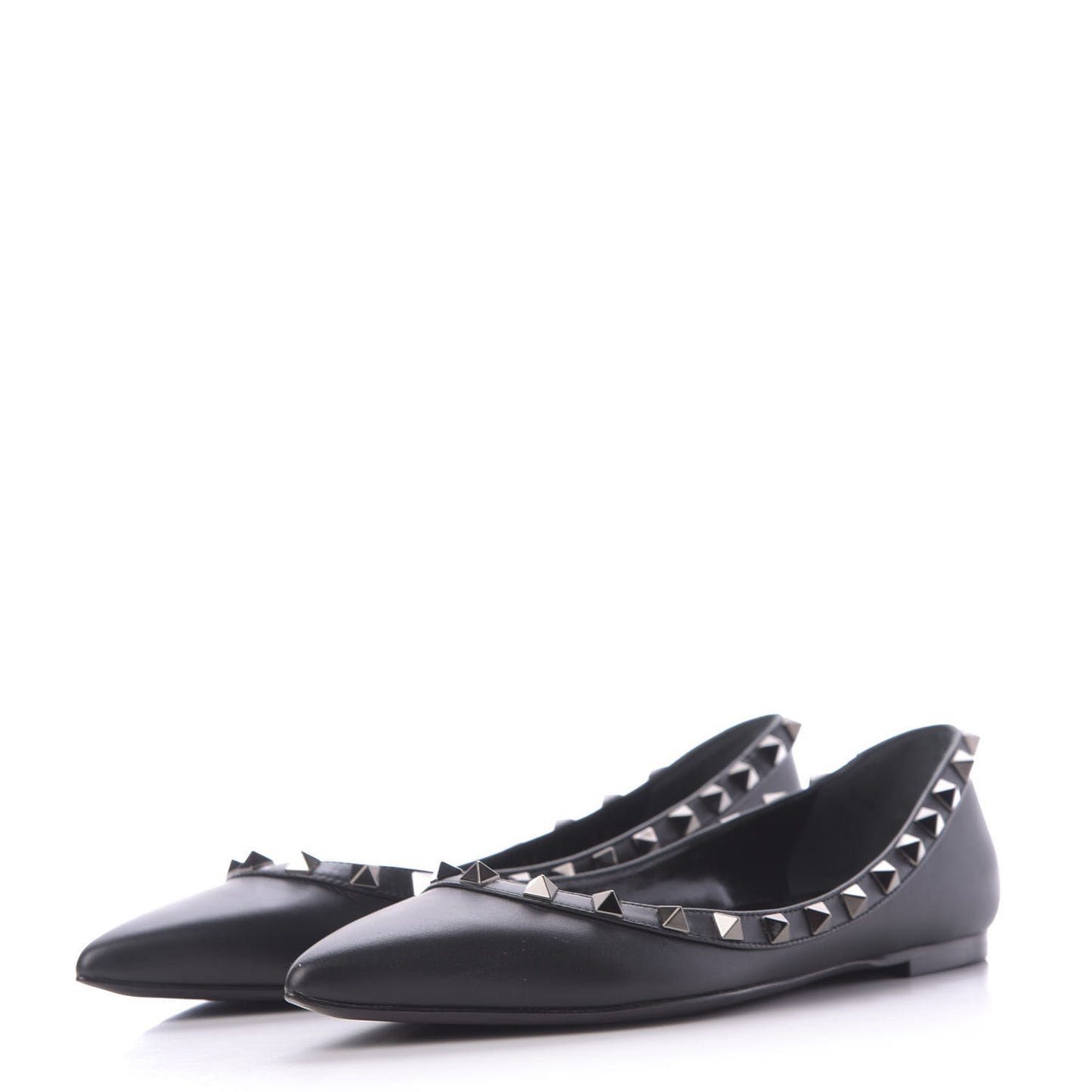Nappa Rockstud Ballerina Flats 37 Black