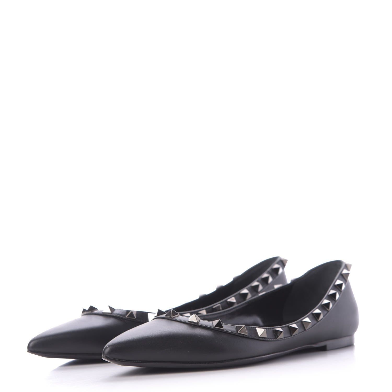 Valentino Garavani Nappa Rockstud Ballerina Flats 37 Black 3 of 12