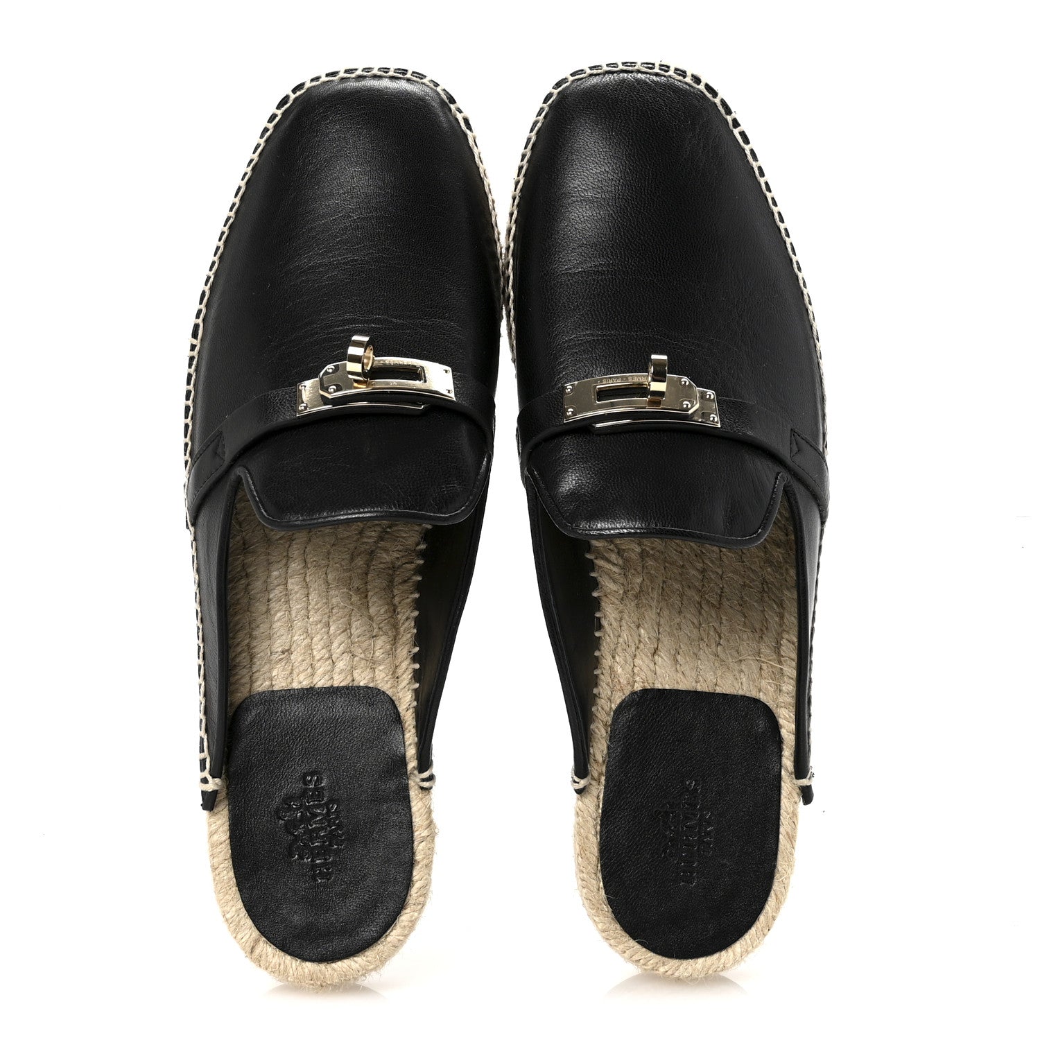 Hermes Goatskin Feria Espadrille 38 Black 2 of 9