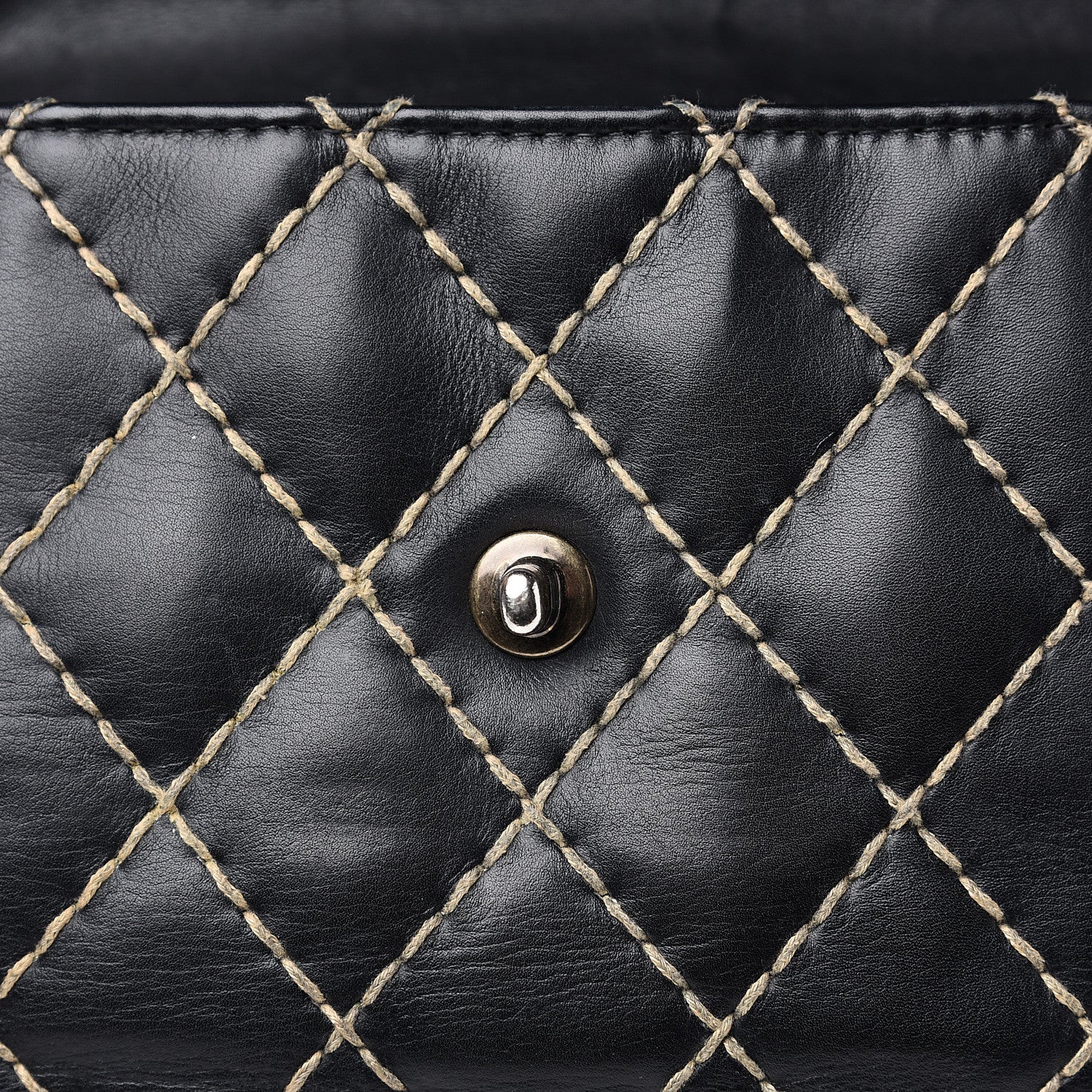 Chanel Calfskin Wild Stitch Jumbo Flap Black 10 of 16