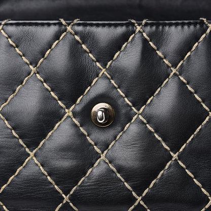 Chanel Calfskin Wild Stitch Jumbo Flap Black 10 of 16