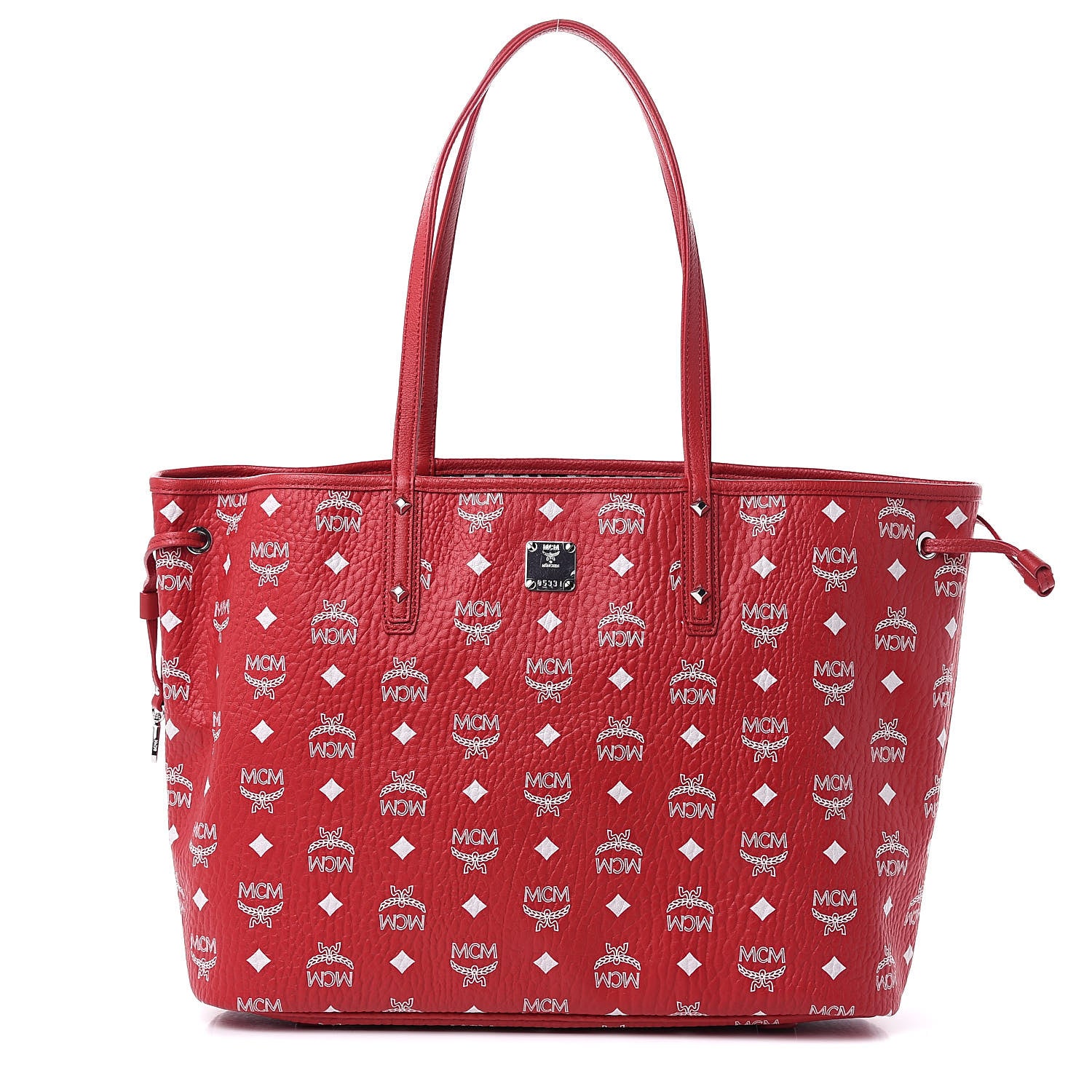 MCM Visetos Medium Reversible Shopper Tote Ruby Red 4 of 14