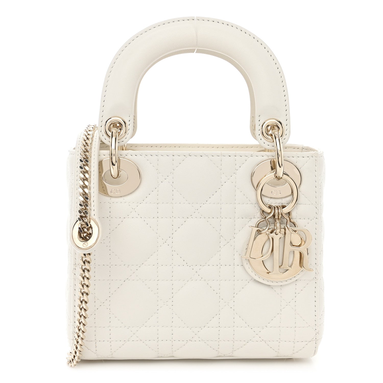 Christian Dior Lambskin Cannage Mini Lady Dior White 1 of 11