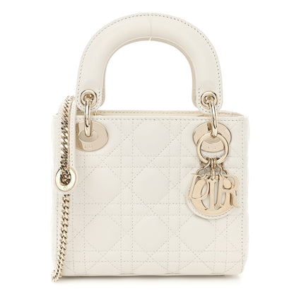 Christian Dior Lambskin Cannage Mini Lady Dior White 1 of 11