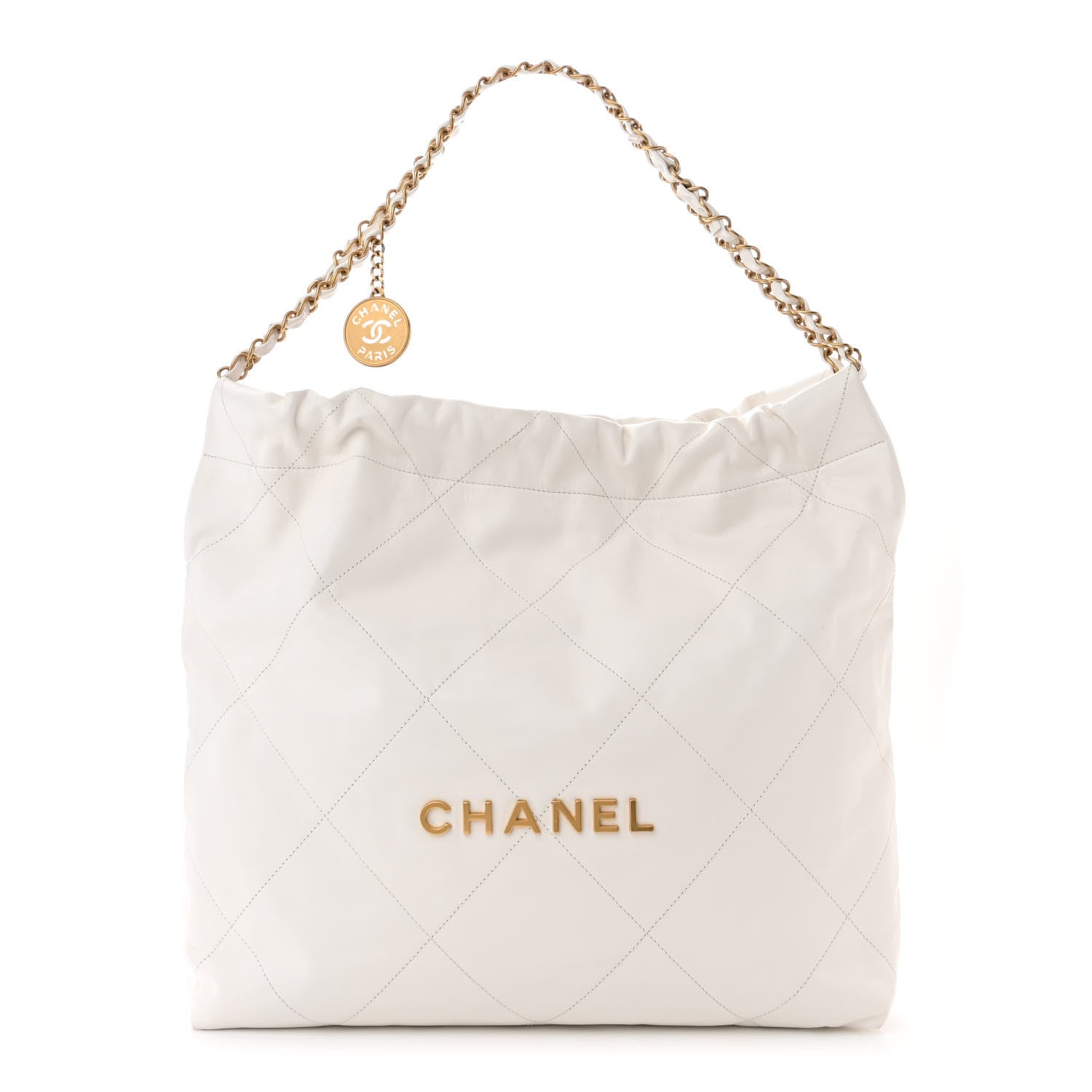 Chanel Shiny Calfskin Quilted Chanel 22 White 1 of 12