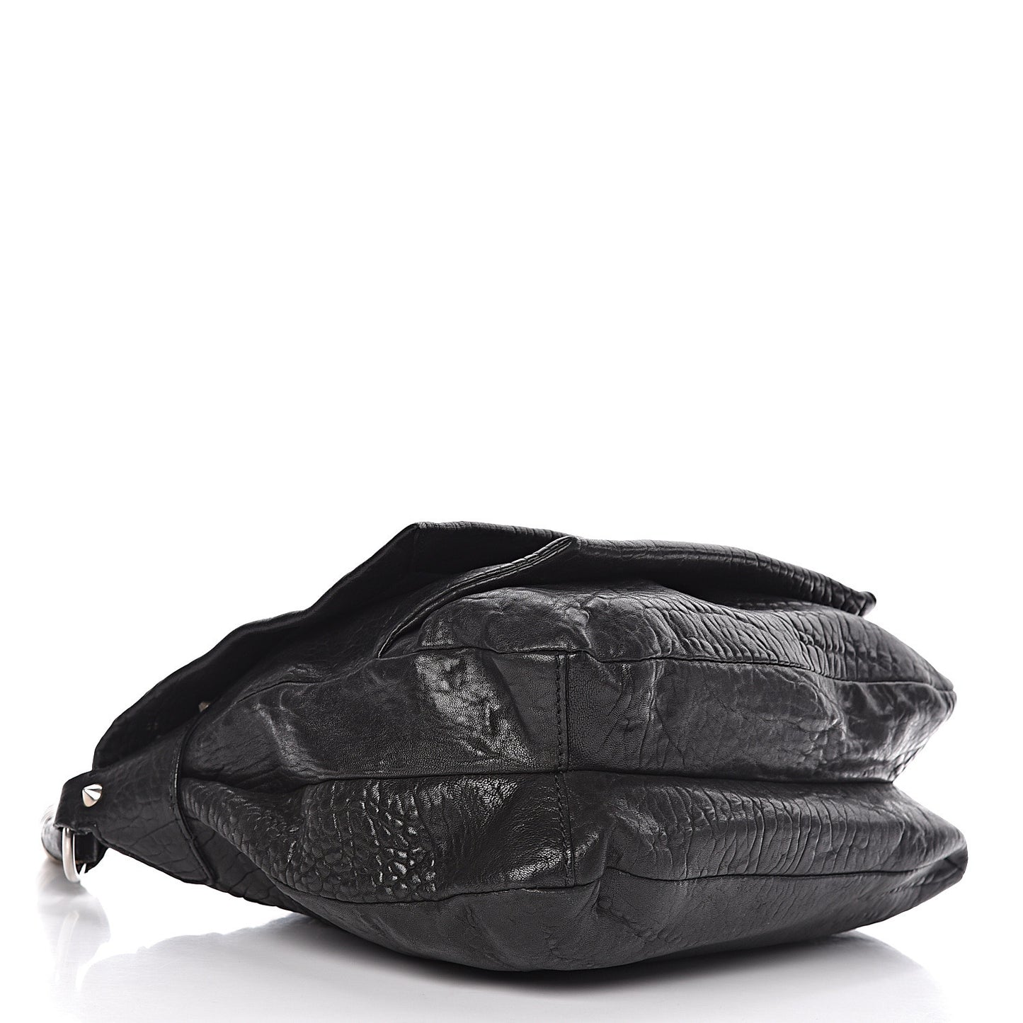 Pebbled Lambskin Shoulder Bag Black