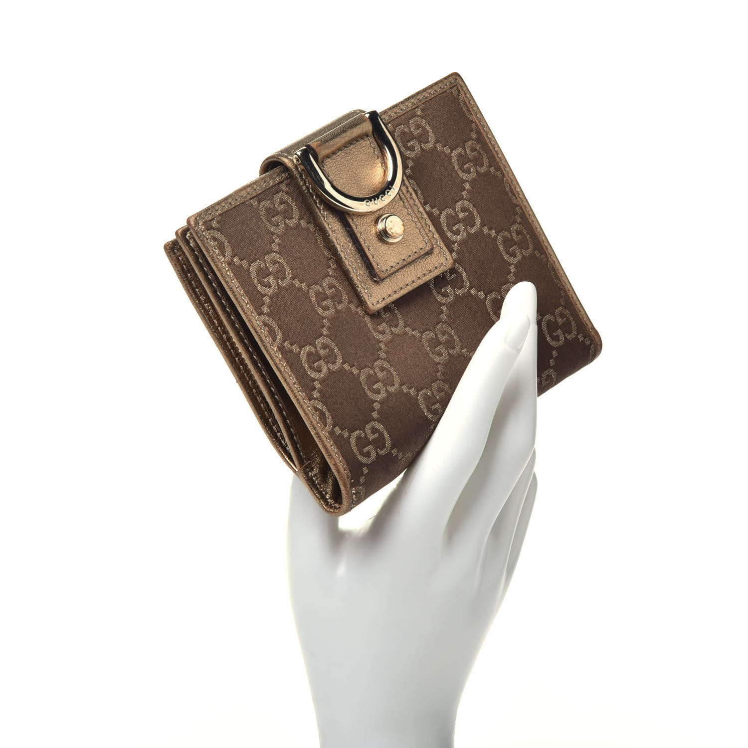 Gucci Metallic Monogram Abbey Compact Wallet Gold 2 of 7