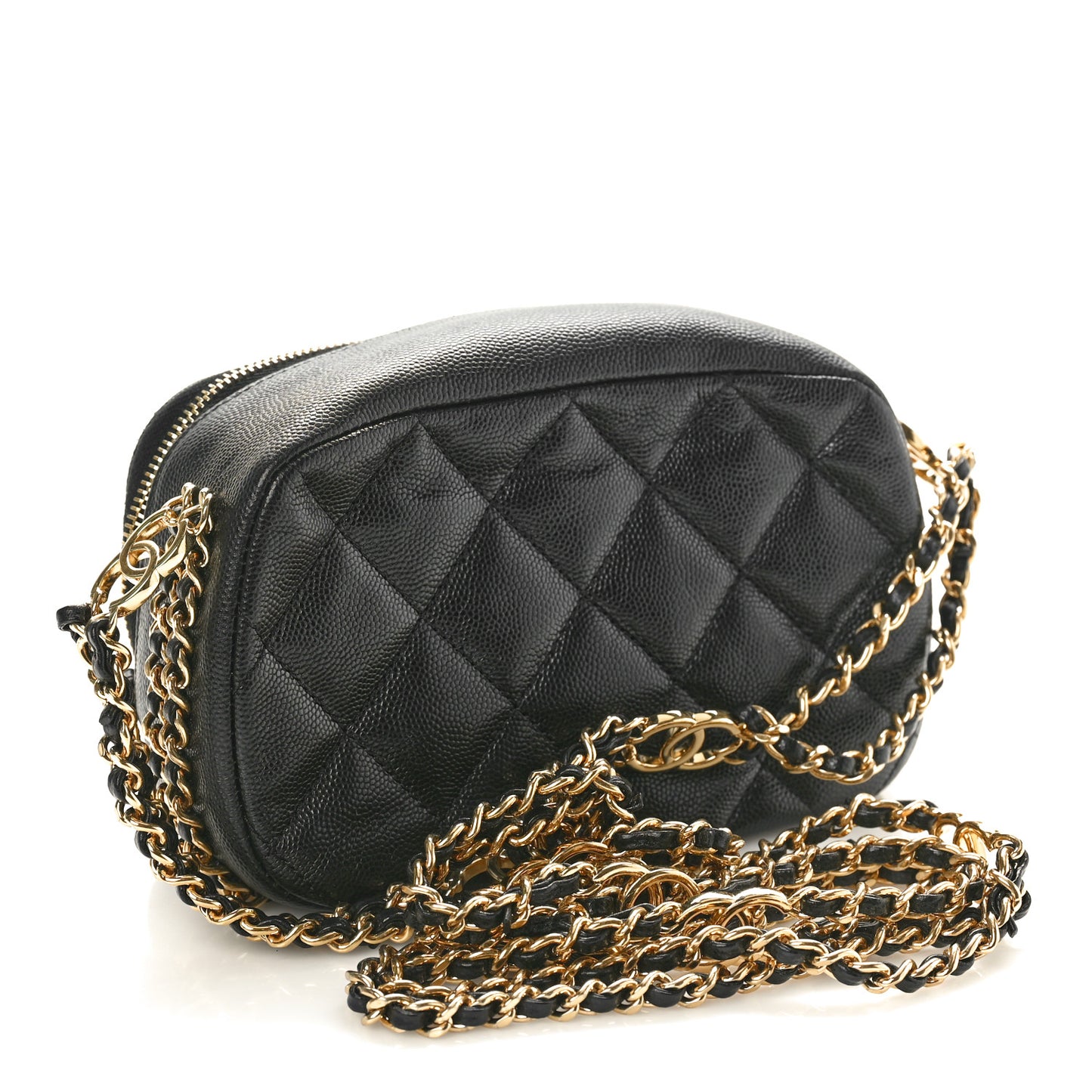 Caviar Quilted Mini CC You Camera Case Black