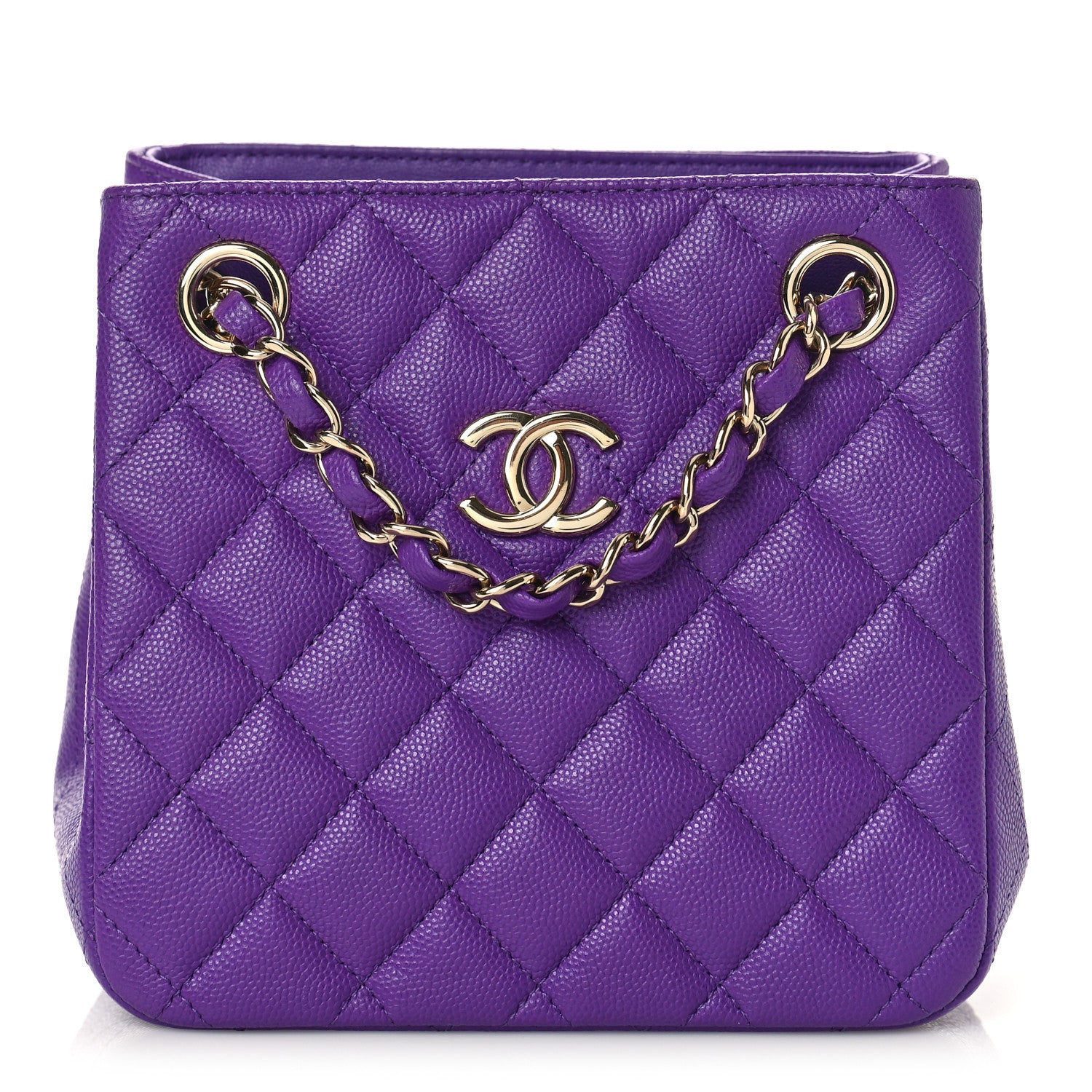 Chanel Caviar Quilted Mini Bucket Bag Purple 1 of 8