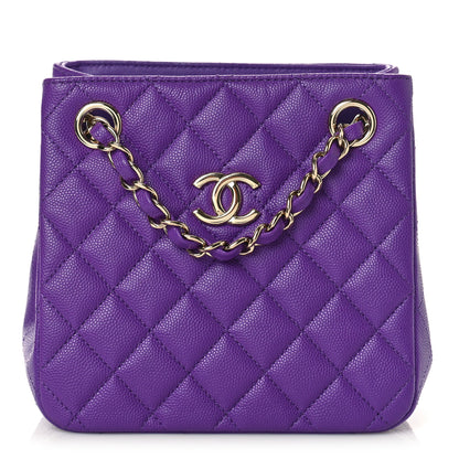 Chanel Caviar Quilted Mini Bucket Bag Purple 1 of 8