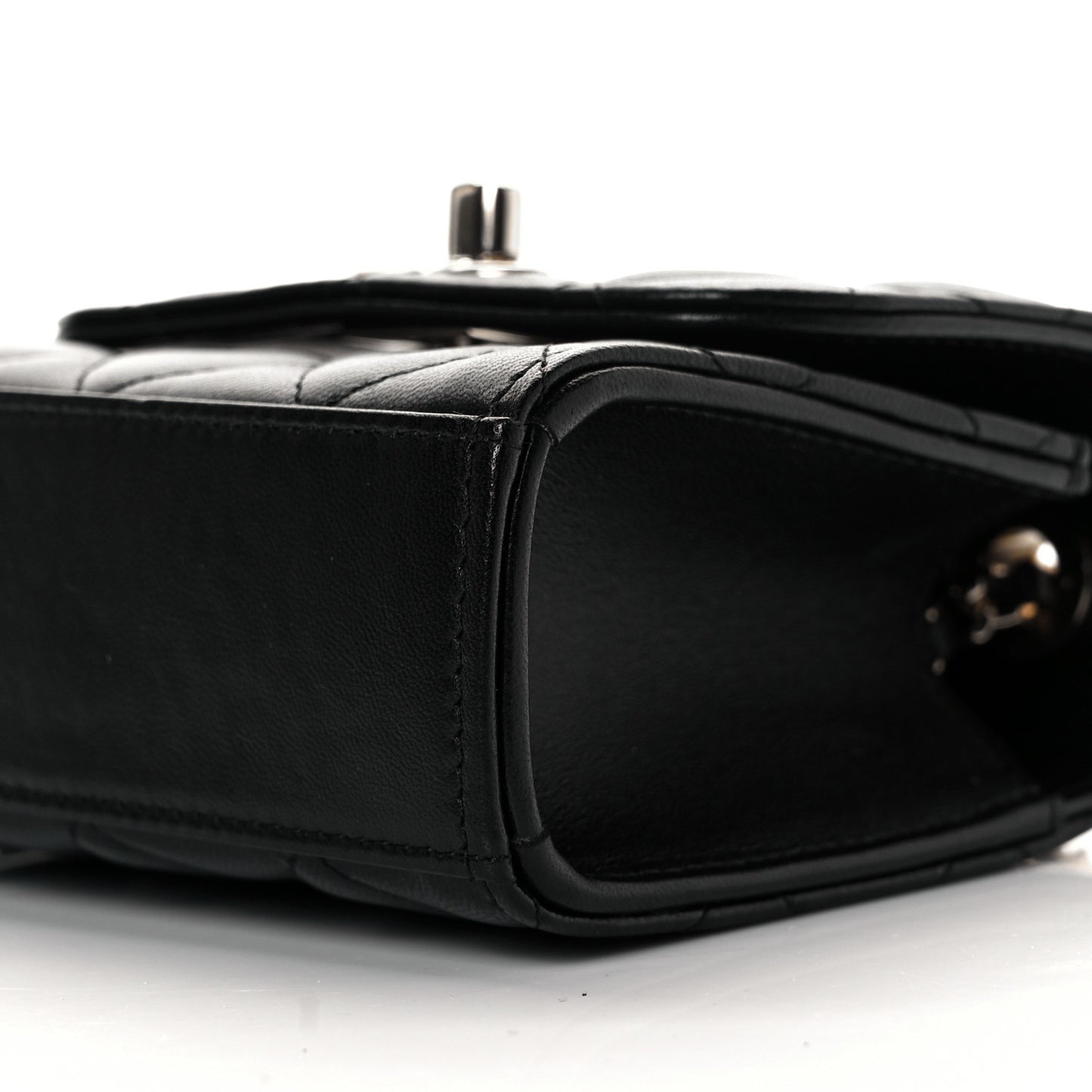 Lambskin Quilted Mini Trendy CC Chain Wallet Black