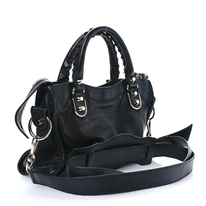 Balenciaga Chevre Silver Metallic Edge Hardware Mini City Black 3 of 12