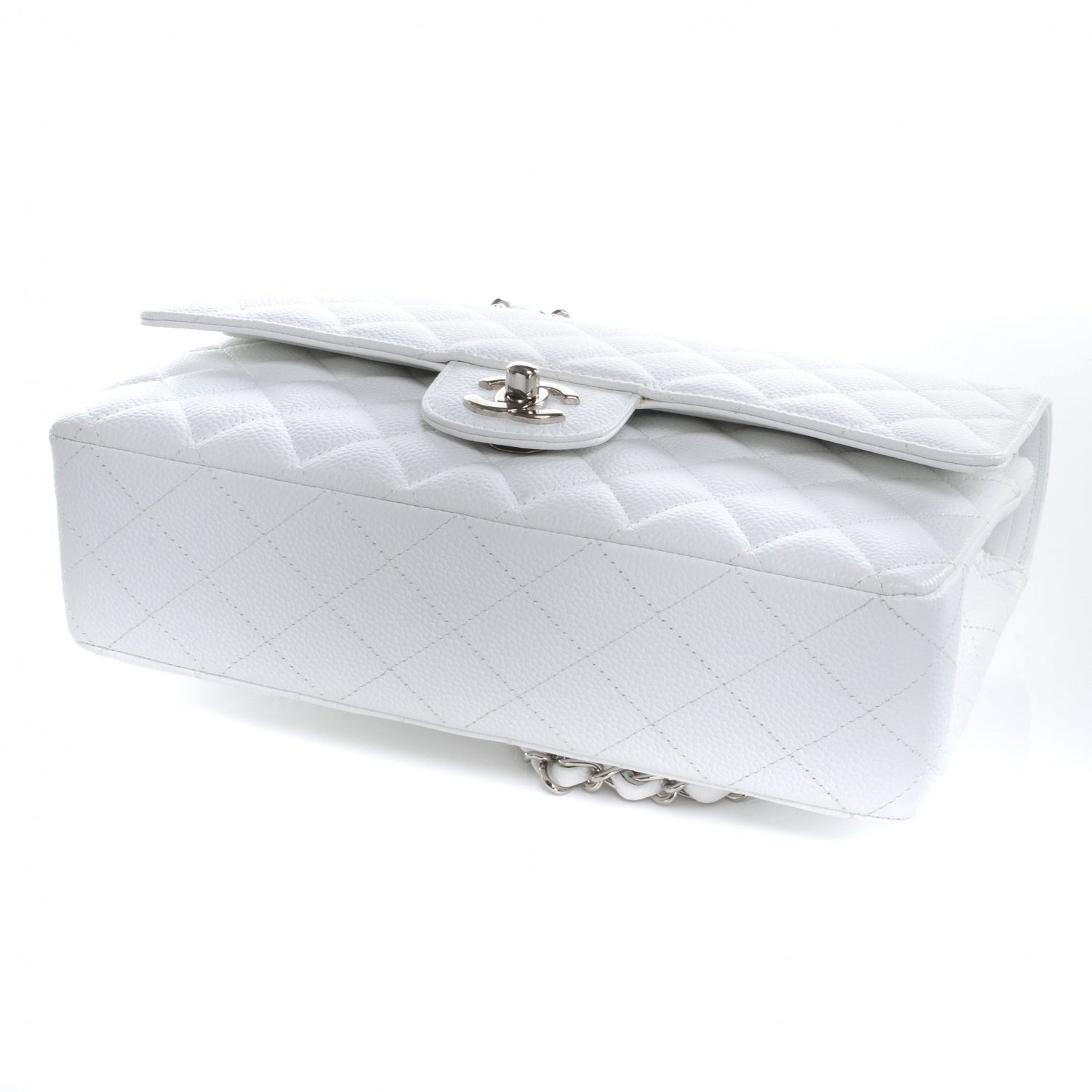 Chanel Caviar Quilted Medium Double Flap White 4 of 8