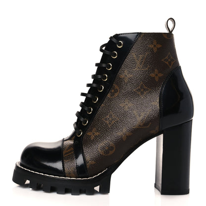 Louis Vuitton Patent Calfskin Monogram Star Trail Ankle Boots 40 Black 1 of 9