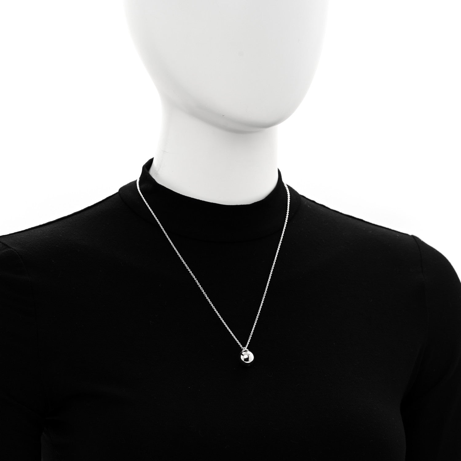 Tiffany Sterling Silver 12.75mm HardWear Ball Pendant Necklace 2 of 6
