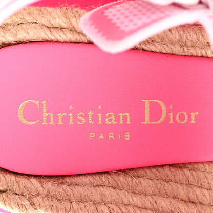 Christian Dior Technical Knit Jute Dioract 10mm Sandals 39 White Fuchsia 9 of 15