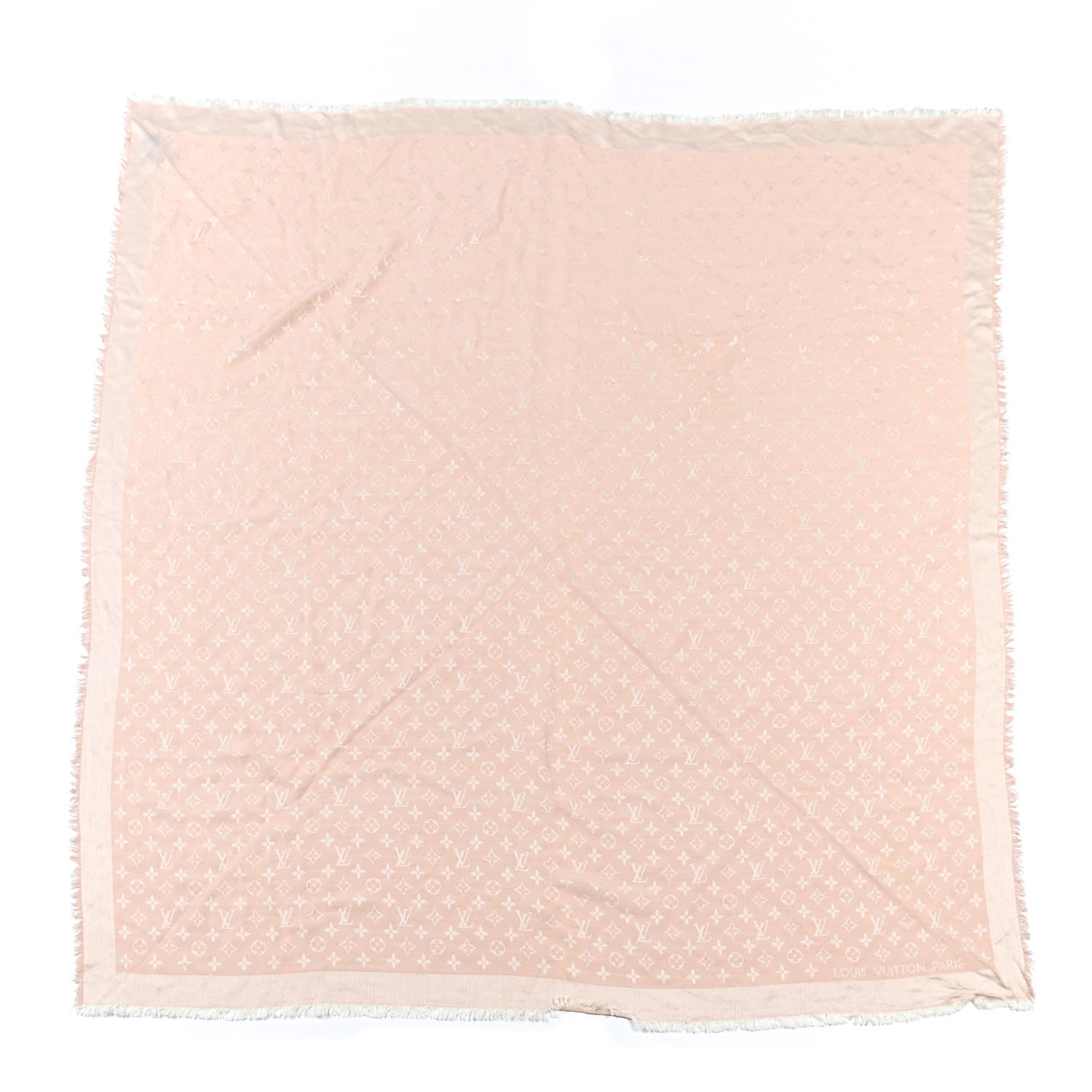 Louis Vuitton Silk Wool Monogram Shawl Rose 1 of 4