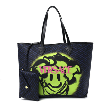 Versace Calfskin Monogram Smile Medusa Tote Multicolor 1 of 12