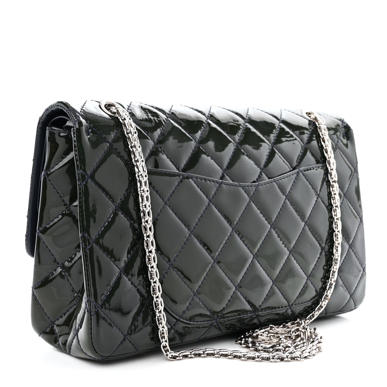 Chanel Patent Calfskin Quilted 2.55 Reissue 227 Flap Dark Blue 3 of 13