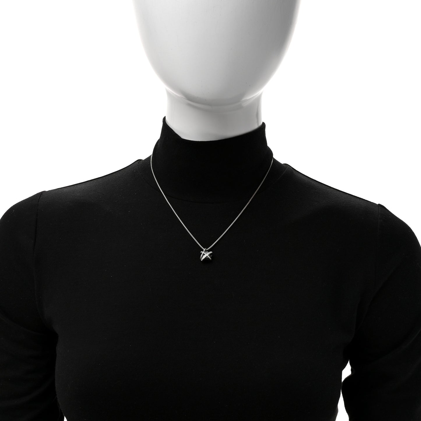 Sterling Silver Diamond Black Onyx 10mm Petite Cable Wrap Pendant Necklace