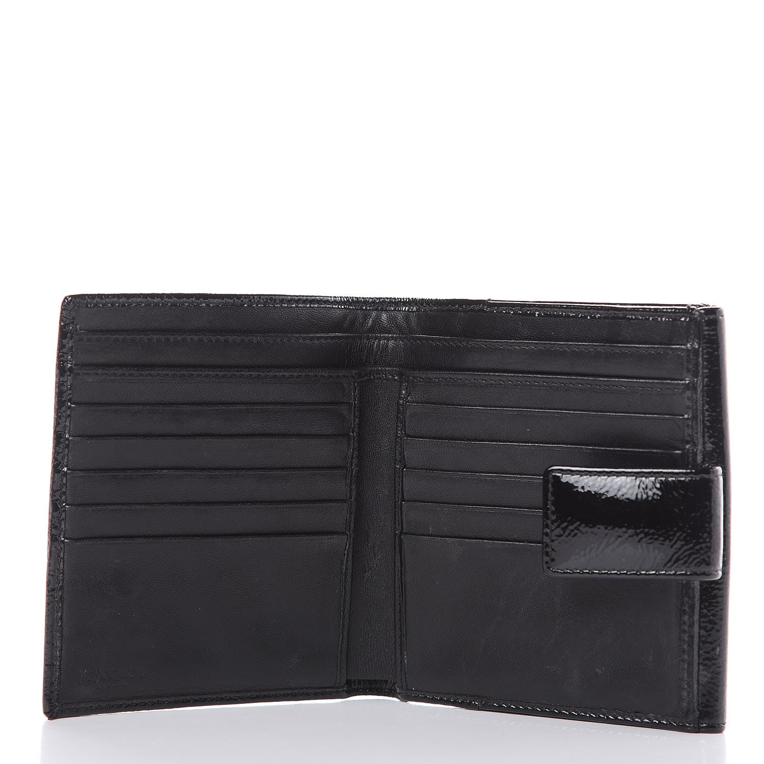 Saint Laurent Patent Y-Mail French Wallet Black 5 of 11