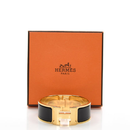 Hermes Enamel Wide Clic Clac H Bracelet PM Black 6 of 6