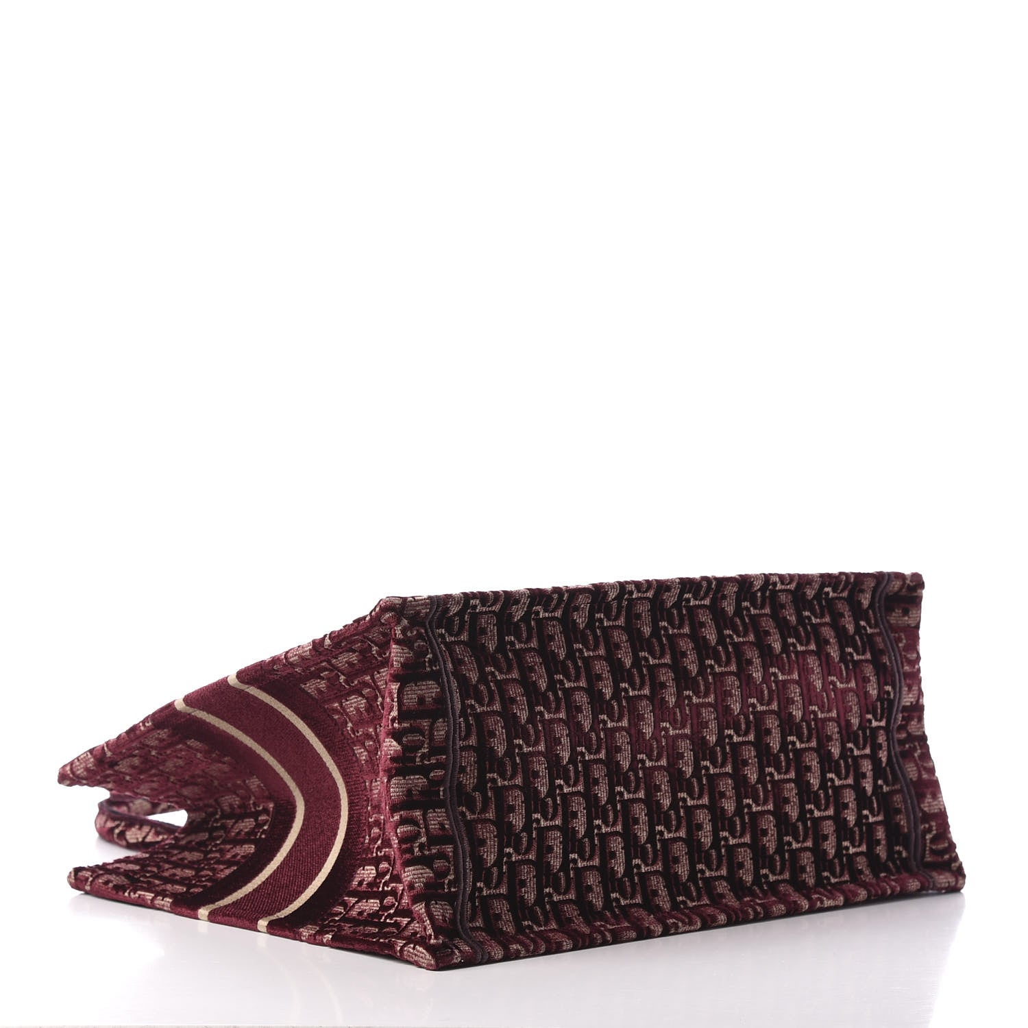 Christian Dior Oblique Velvet Medium Book Tote Burgundy 4 of 8