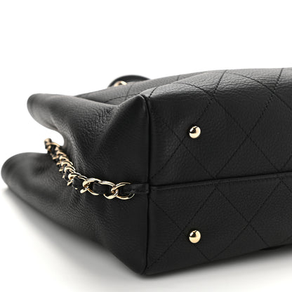 Chanel Bullskin Stitched Medium Shopping Bag Black 10 of 10