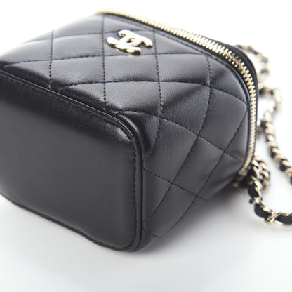 Chanel Lambskin Quilted Trendy Mini Vanity Case With Chain Black 9 of 9